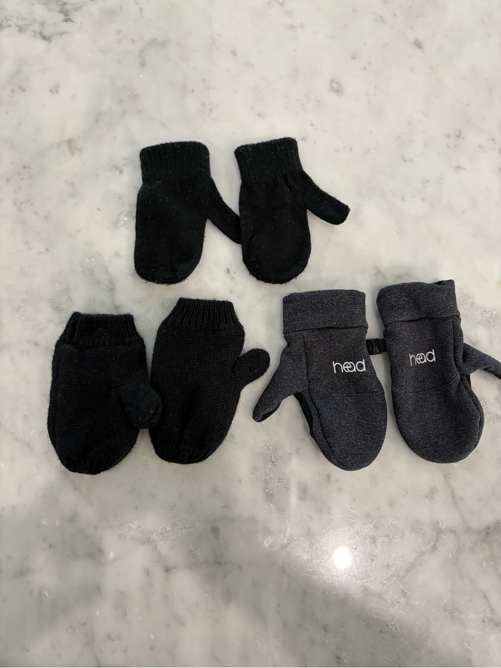 Head Kids Mittens Set - Black & Charcoal